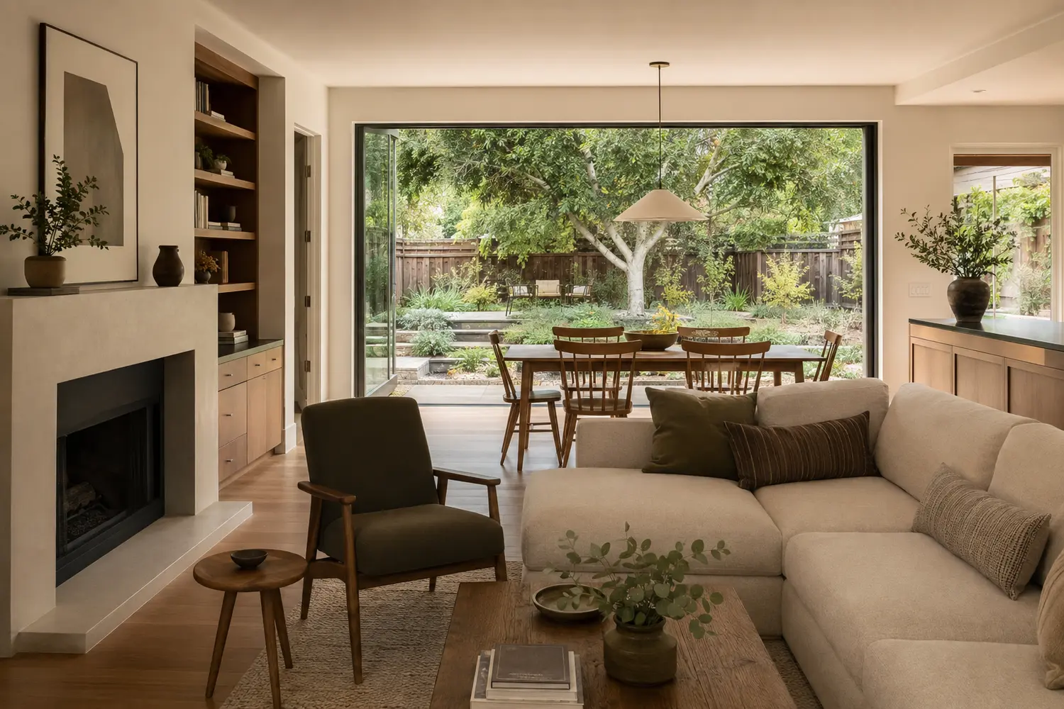 Conceptual interior with a connection to a California garden