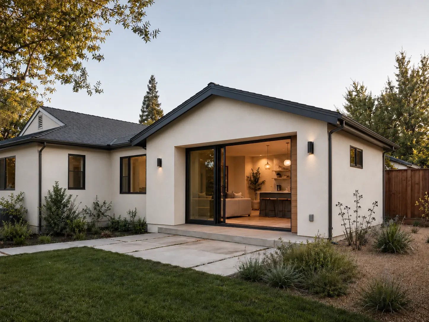 Conceptual image of an addition connected to an established California home